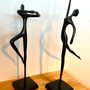 Elegant Black Sculptures - Set of 2